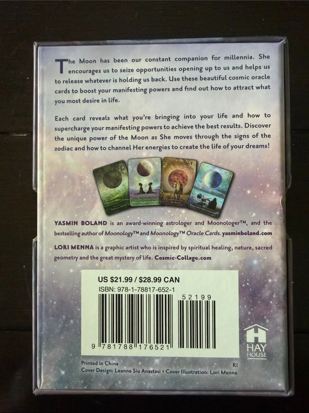 Moonology Manifestation Oracle Cards by - Purple
